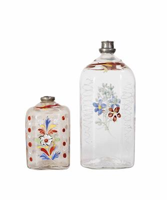 Zwei Branntweinflaschen, Alpenländisch, um 1800 - Gioielli, arte e antiquariato