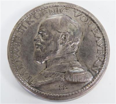 Sog. Steck-Medaille, Bayernthaler 1914/16, Ludwig III. von Richard Klein (1890-1967) - Schmuck, Kunst & Antiquitäten