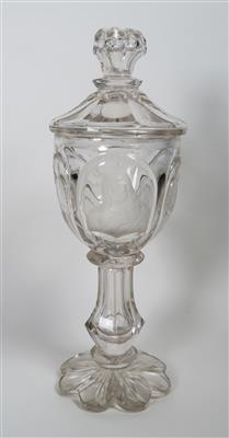 Pokal mit Christusbildnis, Böhmen Ende 19. Jahrhundert - Schmuck, Kunst & Antiquitäten