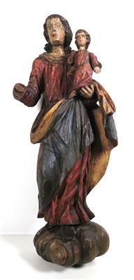 Skulptur, Madonna mit Kind, 19. Jahrhundert - Schmuck, Kunst & Antiquitäten