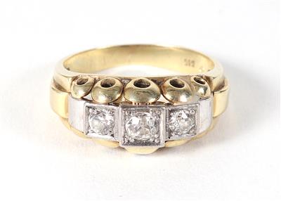 Diamantdamenring zus. ca. 0,45 ct - Jewellery, antiques and art