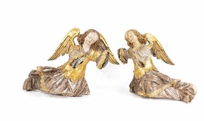 Paar Altaraufsatz-Engel, Süddeutsch/Österreichisch, 1. Hälfte 17. Jahrhundert - Gioielli, arte e antiquariato