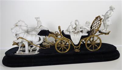 Kutsche mit drei eleganten Damen, 20. Jahrhundert - Schmuck, Kunst & Antiquitäten