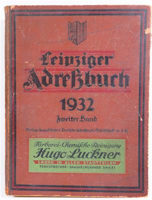 Leipziger Adreßbuch 1932 - Klenoty, umění a starožitnosti