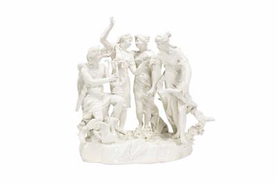 Mythologische Figurengruppe mit Apoll und den drei Grazien, Neapel, Ende 18./19. Jahrhundert - Klenoty, umění a starožitnosti