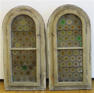Paar GründerzeitBleirutenglasfenster, Ende 19. Jahrhundert - Schmuck, Kunst & Antiquitäten