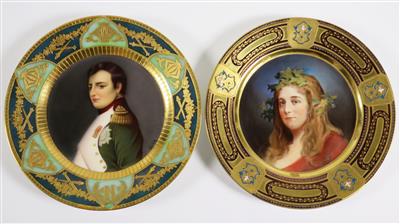 Zwei Bildnisteller "Napoleon I" und "Hebea", - Klenoty, umění a starožitnosti