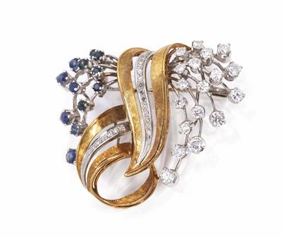 Brillant-Diamantbrosche zus. ca. 2 ct - Jewellery, antiques and art