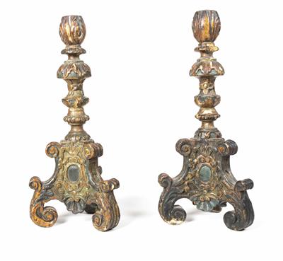 Paar barocke Kerzenleuchter, 19. Jahrhundert - Jewellery, antiques and art