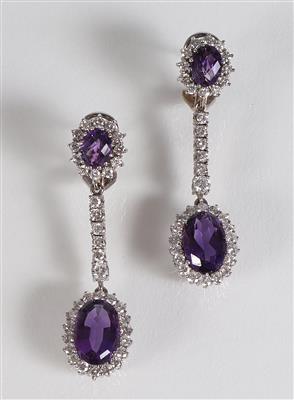 Zwei Brillantohrgehänge zus. ca. 3,20 ct - Jewellery, antiques and art