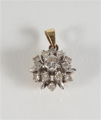 Brillant-Diamantanhänger zus. ca. 0,50 ct - Klenoty, umění a starožitnosti