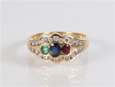 Brillant Farbstein Ring - Jewellery, antiques and art