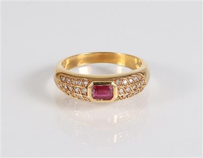 Brillant Rubin Ring - Jewellery, antiques and art