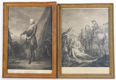 Konvolut von 2 Darstellungen König Friedrich II, der Große von Preußen: a) - Schmuck, Kunst & Antiquitäten