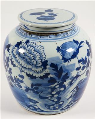 Blau-weißer Ingwertopf mit Deckel, China - Jewellery, antiques and art