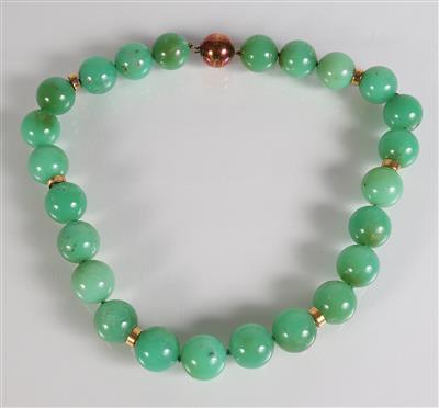 Chrysoprascollier - Schmuck, Kunst & Antiquitäten