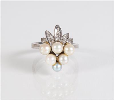 Diamant Kulturperlen Ring - Gioielli, arte e antiquariato