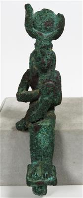 Ägyptische Bronzeskulptur - Iris und Horus - Klenoty, umění a starožitnosti