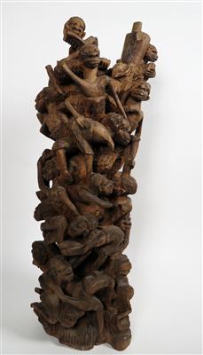 Afrikanische Skulptur - Menschenturm, 20. Jahrhundert - Klenoty, umění a starožitnosti