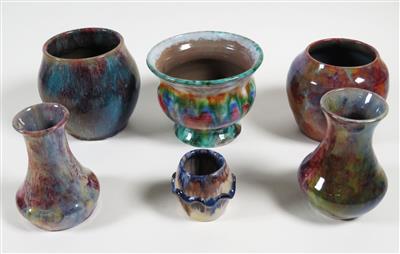 6 verschiedene Vasen, Radstädter Kunstkeramik - Schmuck, Kunst & Antiquitäten