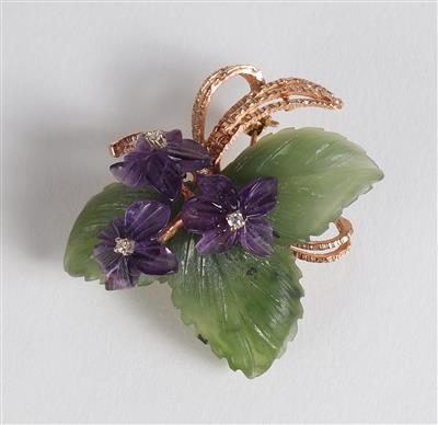 Blütenbrosche "Veilchen" - Schmuck, Kunst & Antiquitäten