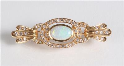 Diamant Opal Brosche - Jewellery, antiques and art