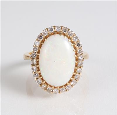 Diamant Opalring - Schmuck, Kunst & Antiquitäten