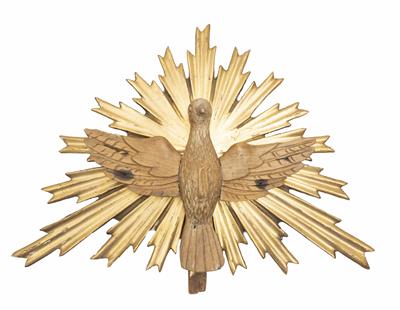 Heilig Geist-Taube auf Strahlenkranz, Alpenländisch, 19. Jahrhundert - Schmuck, Kunst & Antiquitäten