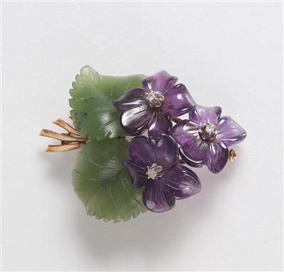 Blütenbrosche "Veilchen" - Jewellery, antiques and art