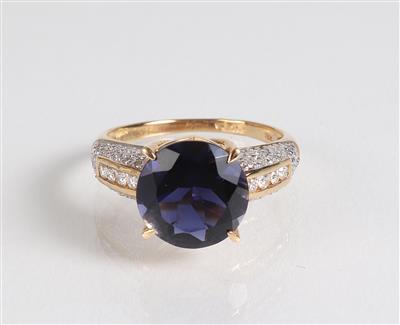 Brillant Diamant Iolith Ring - Schmuck, Kunst & Antiquitäten
