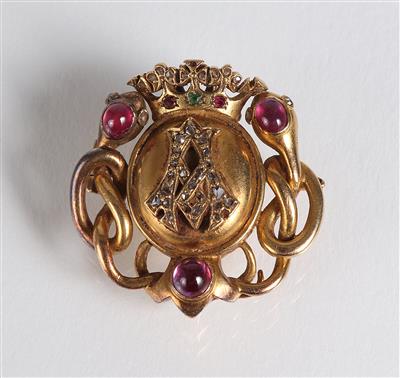 Diamantbrosche - Jewellery, antiques and art