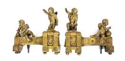 Paar Napoleon III. Kaminböcke im Louis-quatorze-Stil, 2. Hälfte 19. Jahrhundert - Jewellery, antiques and art