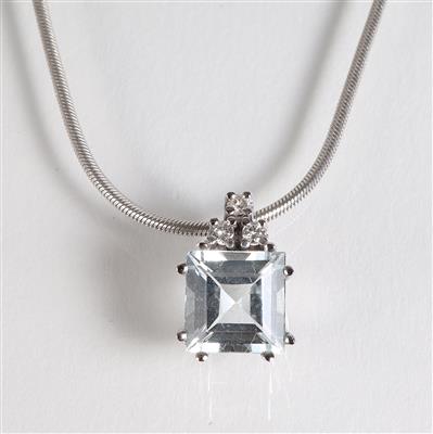 Diamantanhänger an Fassonhalskette - Schmuck, Kunst und Antiquitäten