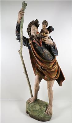 Hl. Christophorus, Alpenländisch, im Stil des 17. Jahrhunderts - Schmuck, Kunst und Antiquitäten