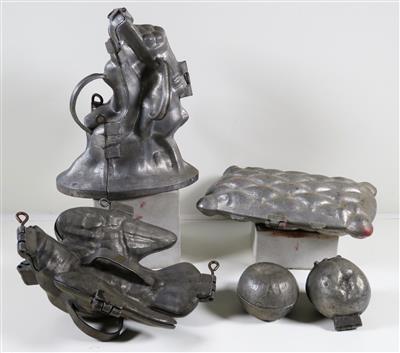 Sammlung von fünf Zinn-Marzipanformen, 19./20. Jahrhundert - Schmuck, Kunst & Antiquitäten