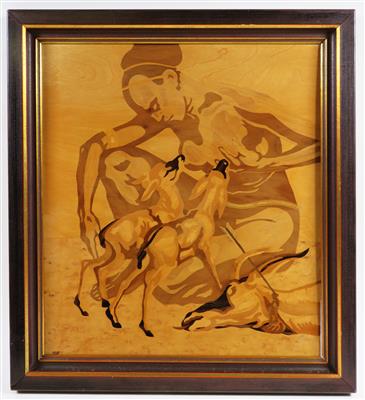 Schwarze Frau, die die Jungen einer erlegten Antilope säugt,20. Jahrhundert - Gioielli, arte e antiquariato