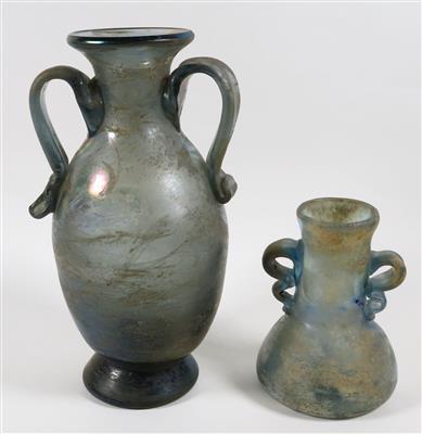 2 Vasen, wohl Seguso Vetri d'Arte, Murano, 2. Hälfte 20. Jahrhundert - Klenoty, umění a starožitnosti