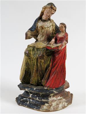 Die Hl. Anna und die kleine Hl. Maria, das Lesen lernend, Alpenländisch, 17. Jahrhundert? - Jewellery, antiques and art