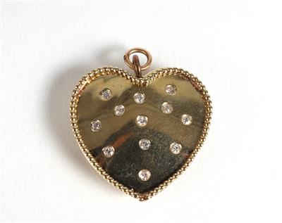 Diamant Herzanhänger - Jewellery, antiques and art