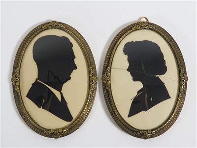 Zwei Silhouetten-Bilder, 1. Hälfte 20. Jahrhundert - Jewellery, antiques and art