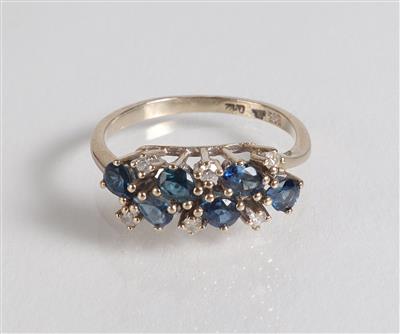 Diamant Saphirdamenring - Jewellery, antiques and art