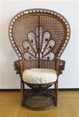 Rattan-Pfauensessel - Emmanuelle Chair, wohl 1970er Jahre - Schmuck, Kunst & Antiquitäten