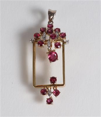Diamant Rubinanhänger - Gioielli, arte e antiquariato