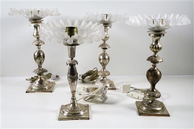 Vier Tischlampen in Form von Kerzenleuchtern - Jewellery, antiques and art