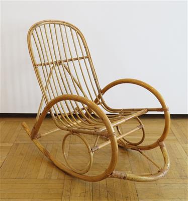 Rattan-Schaukelstuhl, 2. Hälfte 20. Jahrhundert - Schmuck, Kunst & Antiquitäten