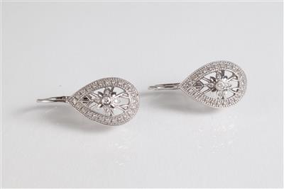 2 Brillant Diamantohrringgehänge - Schmuck, Kunst & Antiquitäten
