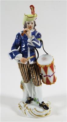 Trommler aus der Serie der "Pariser Ausrufer", Entwurf Peter Reinicke 1753-54, Meissen, 1995 - Gioielli, arte e antiquariato