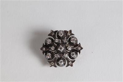 Brillantbrosche "Blume", zus. ca. 0,60 ct - Jewellery, Works of Art and art