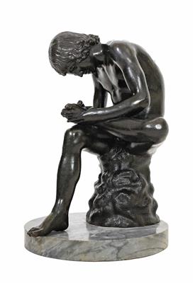 Bronzefigur 'Spinario', Replik nach dem sogen. kapitolinischen Dornauszieher, wohl 19. Jahrhundert - Gioielli, arte e antiquariato