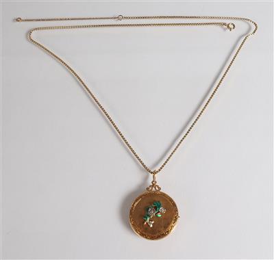 Diamant Medaillon an Venezianerhalskette - Klenoty, umění a starožitnosti